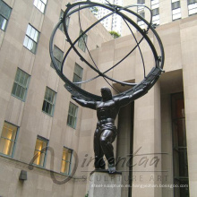 Bronce fundición arte griego bronce Atlas elevación estatua de la tierra para la decoración del hogar